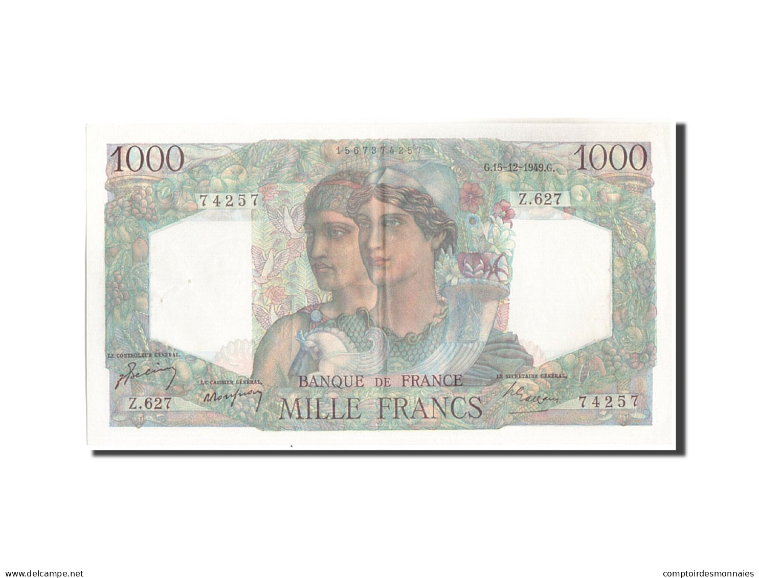 Billet, France, 1000 Francs, 1 000 F 1945-1950 ''Minerve Et Hercule'', 1949 - 1 000 F 1945-1950 ''Minerve Et Hercule''