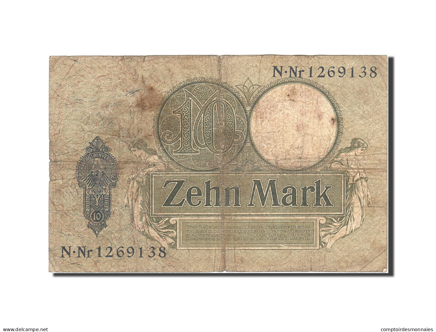 Billet, Allemagne, 10 Mark, 1904-1906, 1906-10-06, KM:9b, B+ - 10 Mark