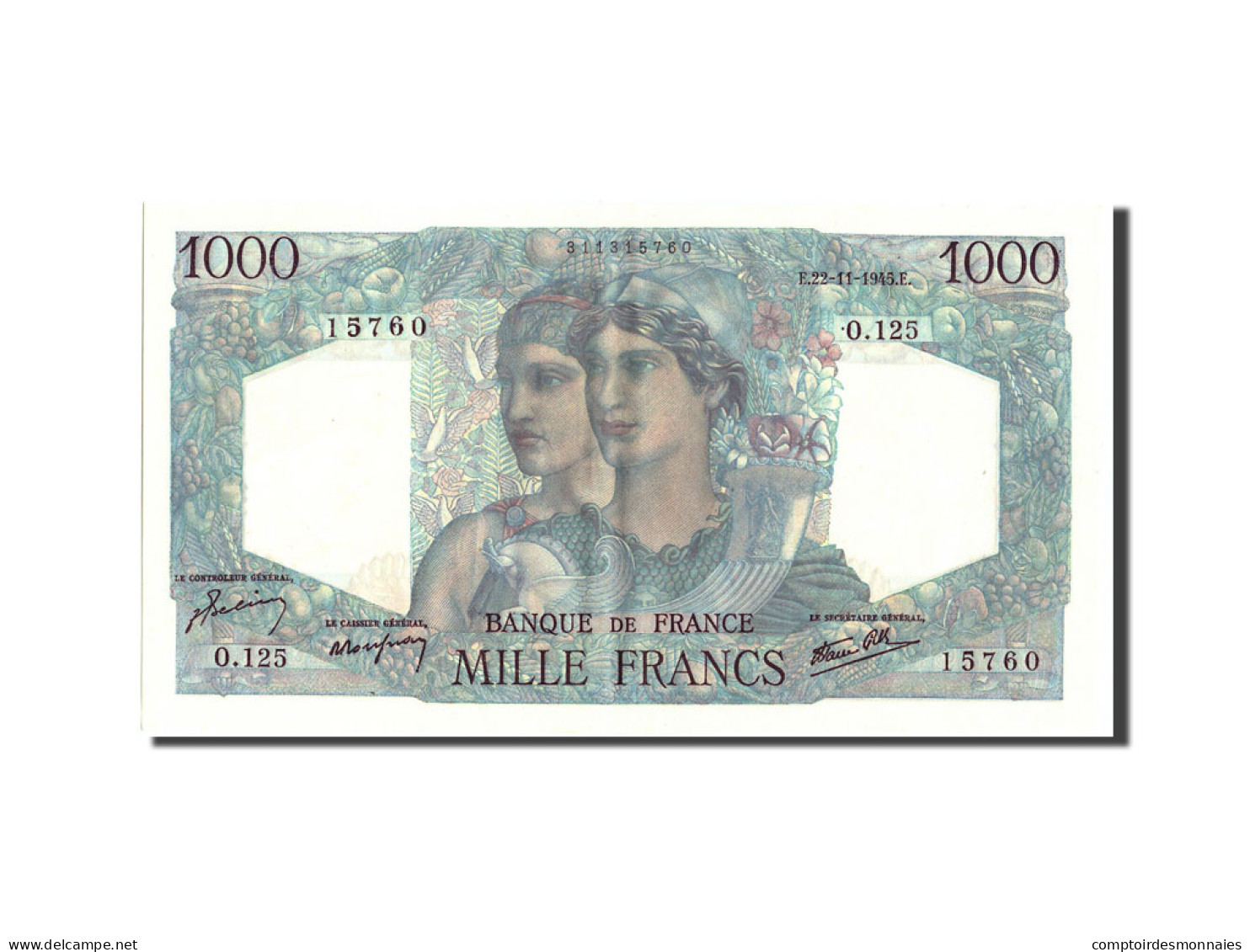 Billet, France, 1000 Francs, 1 000 F 1945-1950 ''Minerve Et Hercule'', 1945 - 1 000 F 1945-1950 ''Minerve Et Hercule''