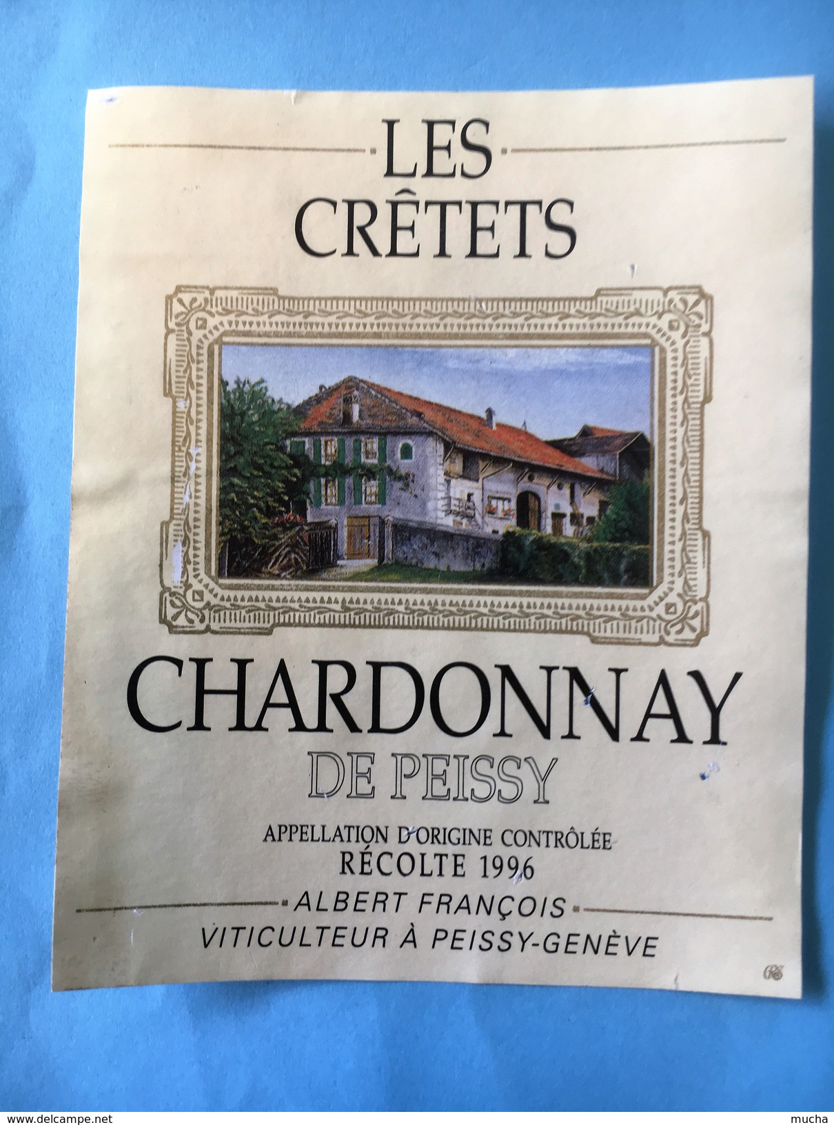 1824 - Suisse Genève Chardonnay De Peissy Les Crêtets 1996 - Autres & Non Classés