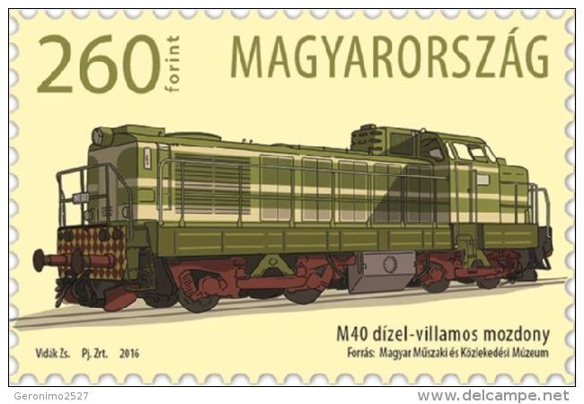 HUNGARY 2016 TRANSPORT Trains. 50 Years Since First Electric/Diesel LOCOMOTIVE - Fine Stamp MNH - Unused Stamps