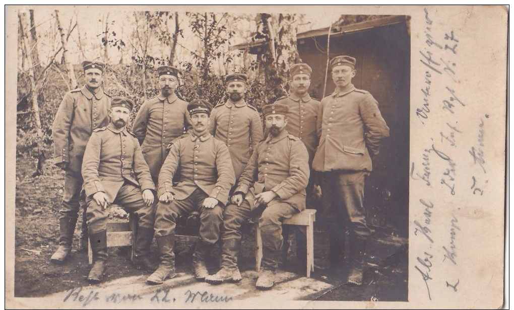 Foto Deutsche Soldaten 1.Weltkrieg Argonnen Argonnenwald XVI.AK1915 Landwehr Infanterie Regiment 27 LIR27 - Krieg, Militär