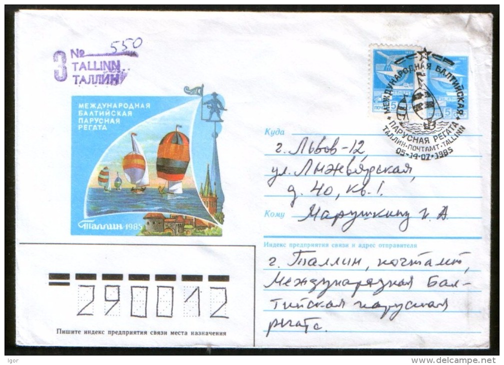Estonia / USSR 1985 R-cover International Baltic Sailing Regatta, Special Cancellation Tallinn - Estonia