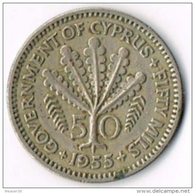 Cyprus 1955 50 Mils - Cyprus