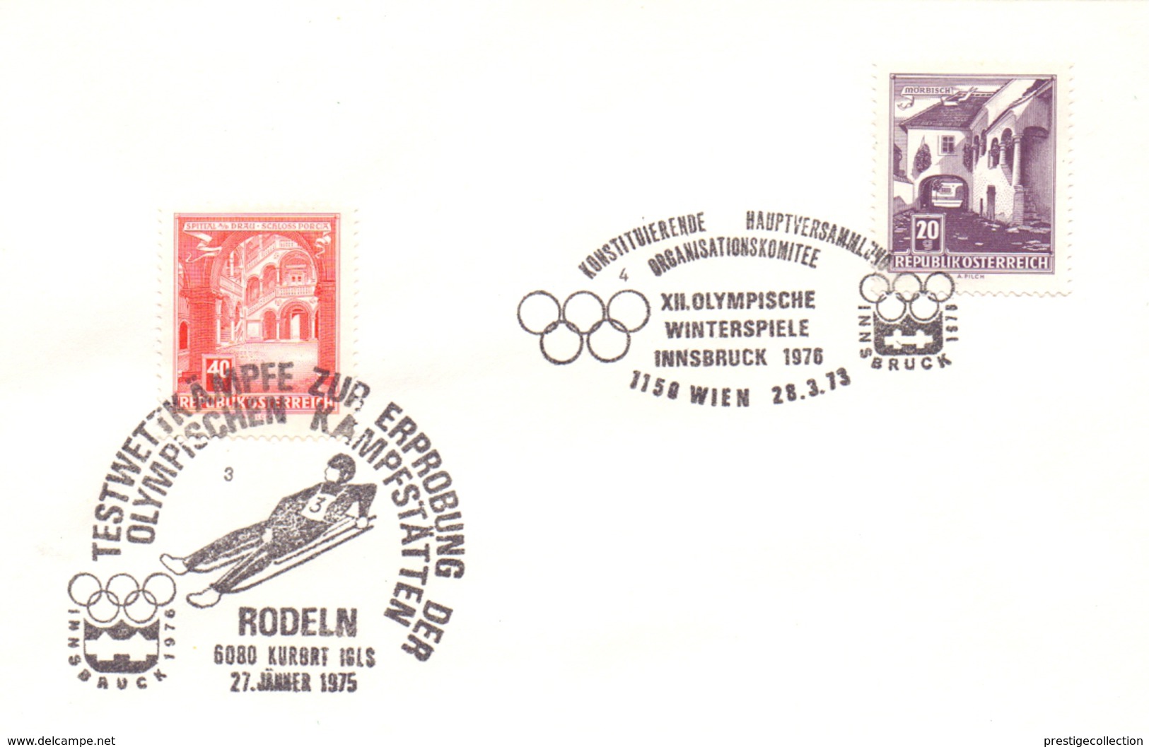 OSTERREICH RODELN 1976 OLYMOIC GAMES COVER   (SET160250) - Inverno1976: Innsbruck