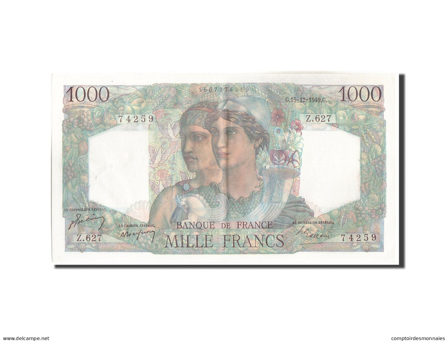 Billet, France, 1000 Francs, 1 000 F 1945-1950 ''Minerve Et Hercule'', 1949 - 1 000 F 1945-1950 ''Minerve Et Hercule''