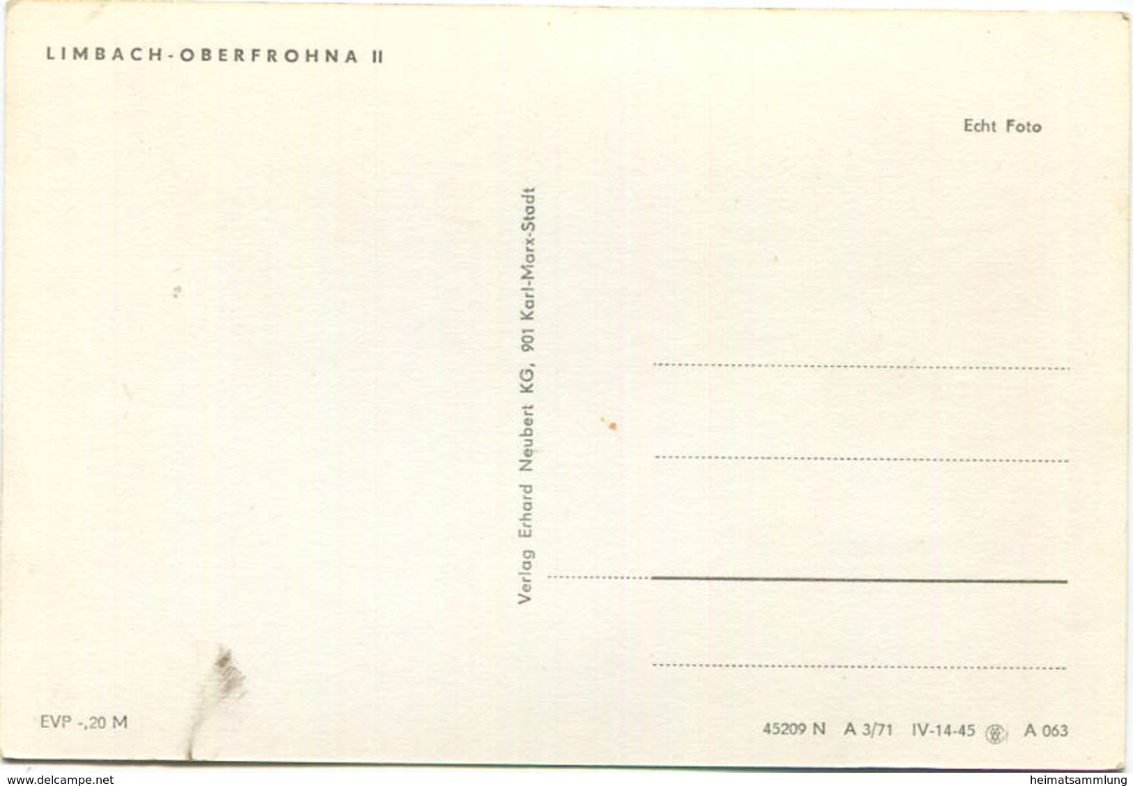 Limbach-Oberfrohna - Foto-AK Grossformat 1971 - Verlag Erhard Neubert KG Karl-Marx-Stadt - Limbach-Oberfrohna