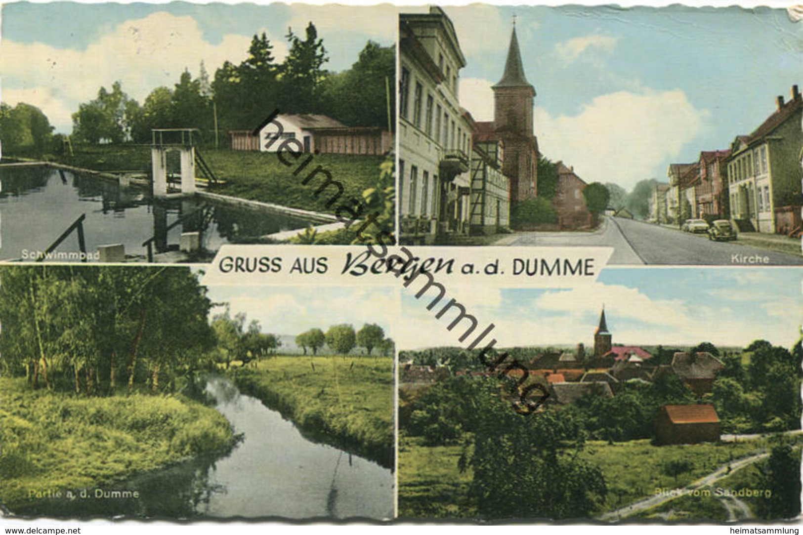 Bergen An Der Dumme - Strassenansicht - Schwimmbad - Verlag K. H. Dierks Bergen Gel. 1964 - Bergen