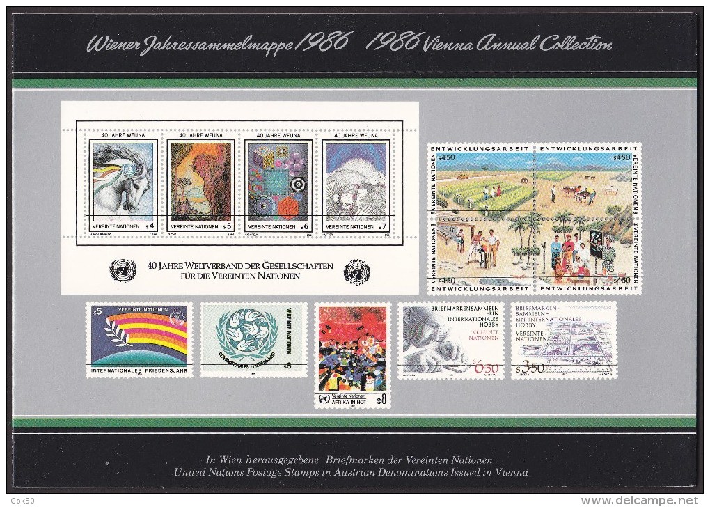 UN - United Nations Vienna 1986 MNH Souvenir Folder - Year Pack - Andere & Zonder Classificatie