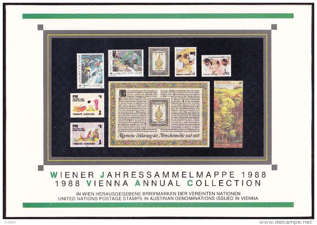 UN - United Nations Vienna 1988 MNH Souvenir Folder - Year Pack - Andere & Zonder Classificatie