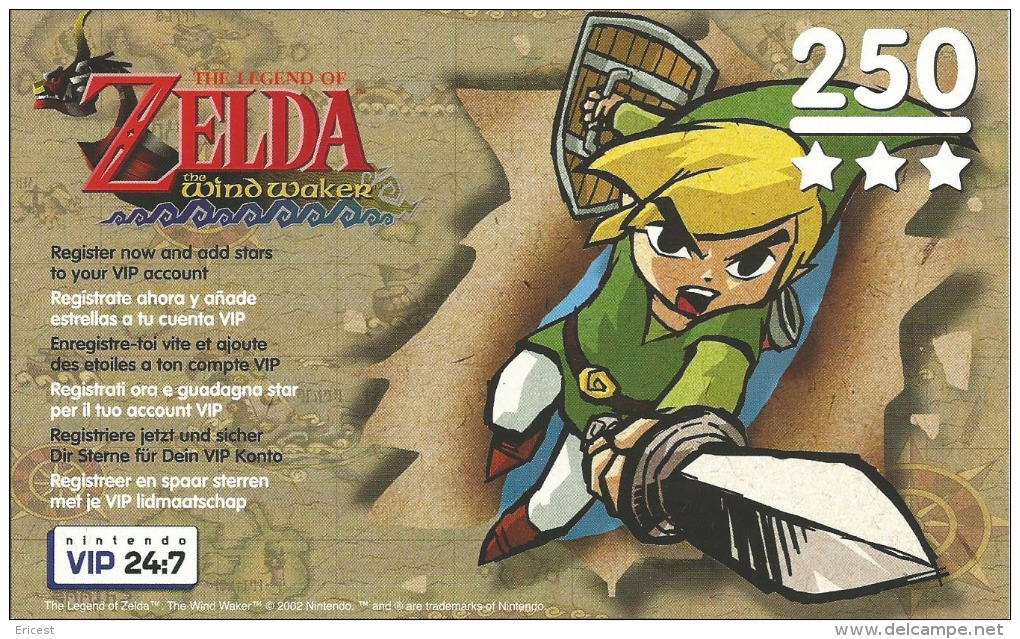 CARTE VIP GAMECUBE ZELDA THE WINDWAKER GRATTEE - Nintendo GameCube