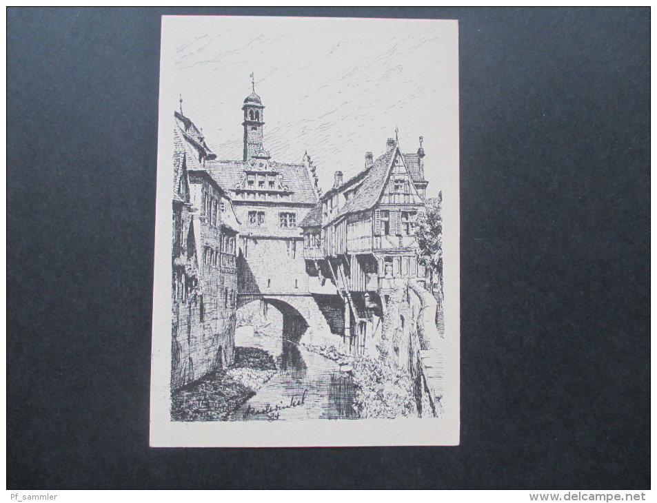 Künstlerkarte DR 1941 Nr. 549 EF Zeichnung Karl Winkel. Die Bayrische Heimat Marktbreit A. Main. Partie Am Alten Rathaus - Autres & Non Classés