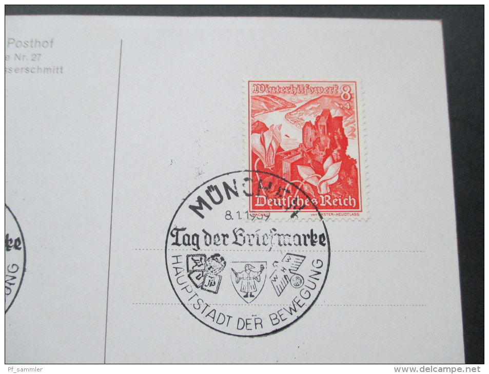 Künstlerkarte DR 1939 Der Alte Bamberger Posthof. Gemälde Von Prof. P.F. Messerschmidt. Sonderstempel Tag Der Briefmarke - Autres & Non Classés