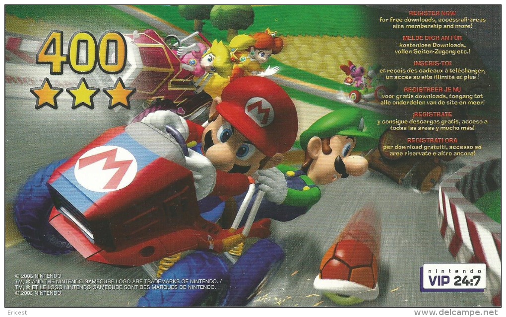 CARTE VIP GAMECUBE MARIO KART GRATTEE - Nintendo GameCube