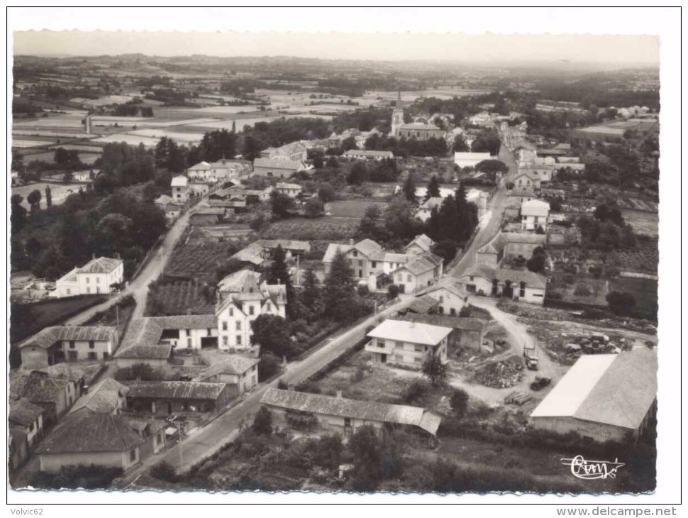 CPSM Galan Vue Générale Aérienne Et Route De Lannemezan - Galan