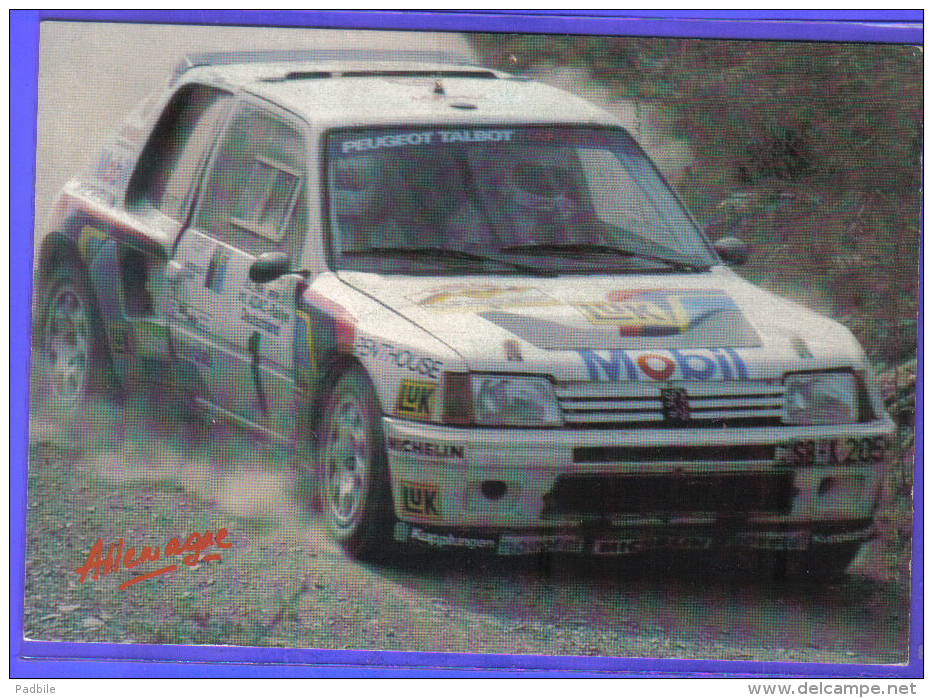 Carte Postale Sport Automobile Rallyes  Champion D'Allemagne Peugeot 205 Turbo 16 JM. Mouton / T. Harryman - Rallyes