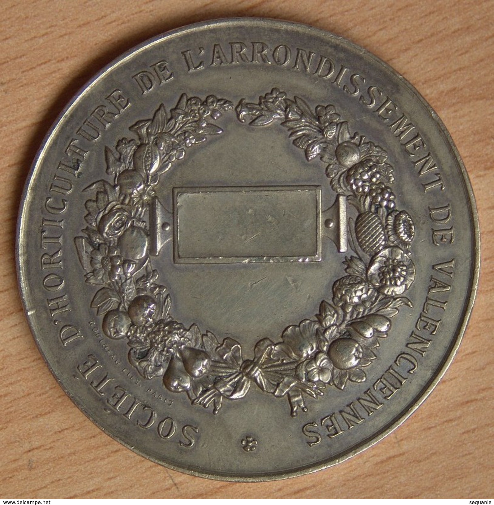 Médaille Société Horticulture De Valencienne Maillechort Par Robineau Et Fils Paris - Firma's