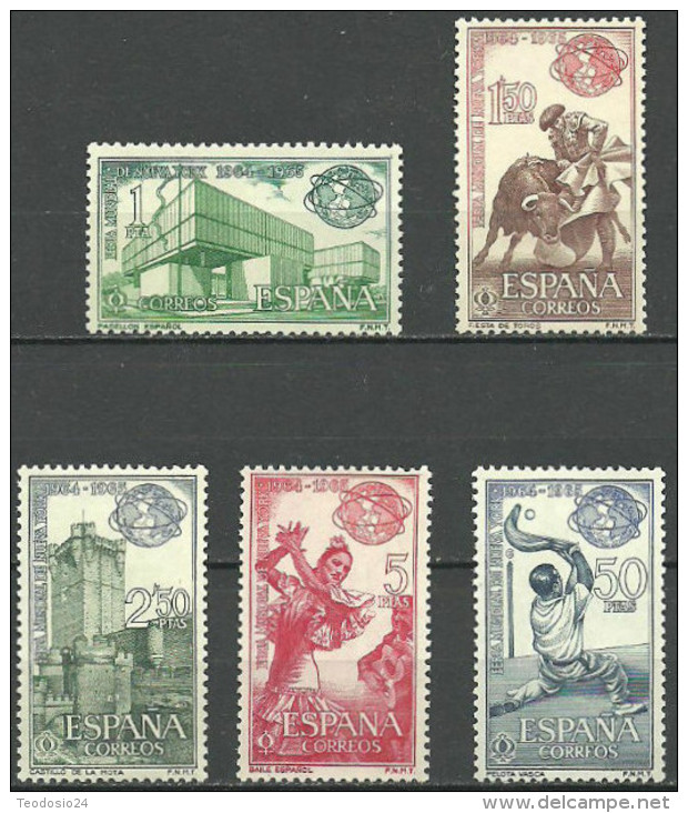 ESPAÑA 1964.-Mi:ES 1471/75, Sn:ES 1239/43, Yt:ES 1242/46, Edi:ES 1590/94 ** MNH FERIA MUNDIAL NEW YORK - Nuevos