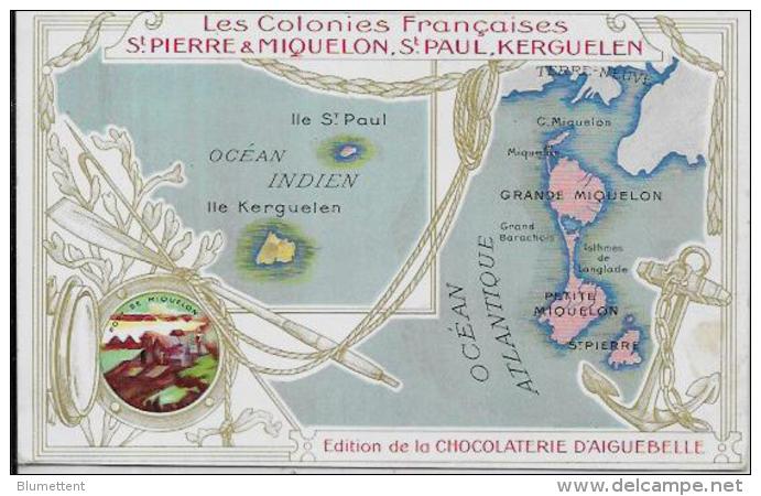 CPA Saint Pierre Et Miquelon Non Circulé Publicité Chocolat D'Aiguebelle Dos Publicitaire - Saint-Pierre En Miquelon