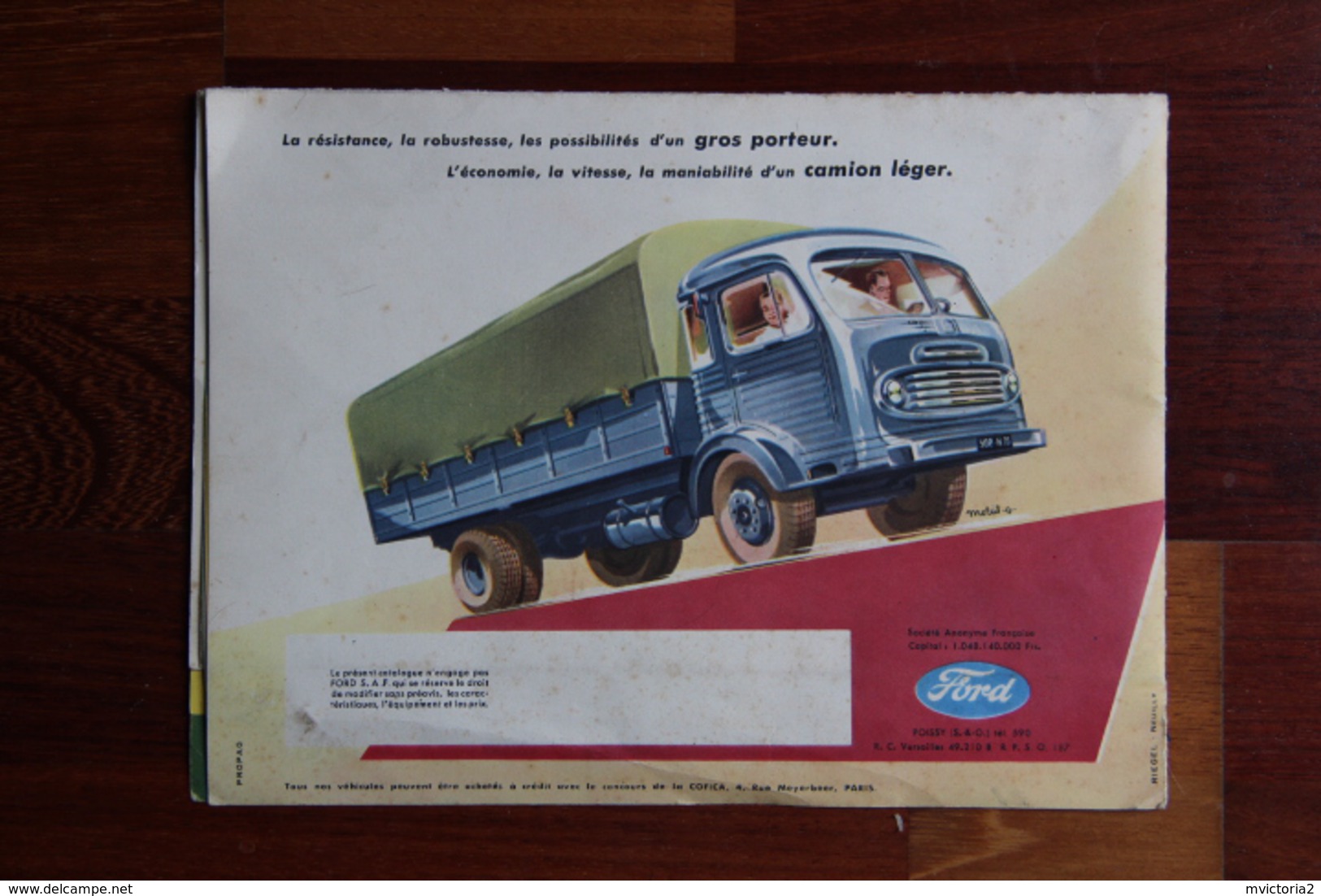 Dépliant Publicitaire FORD, Camions Industriels à huile lourde, CARGO 5T et REMORQUEUR 10T.