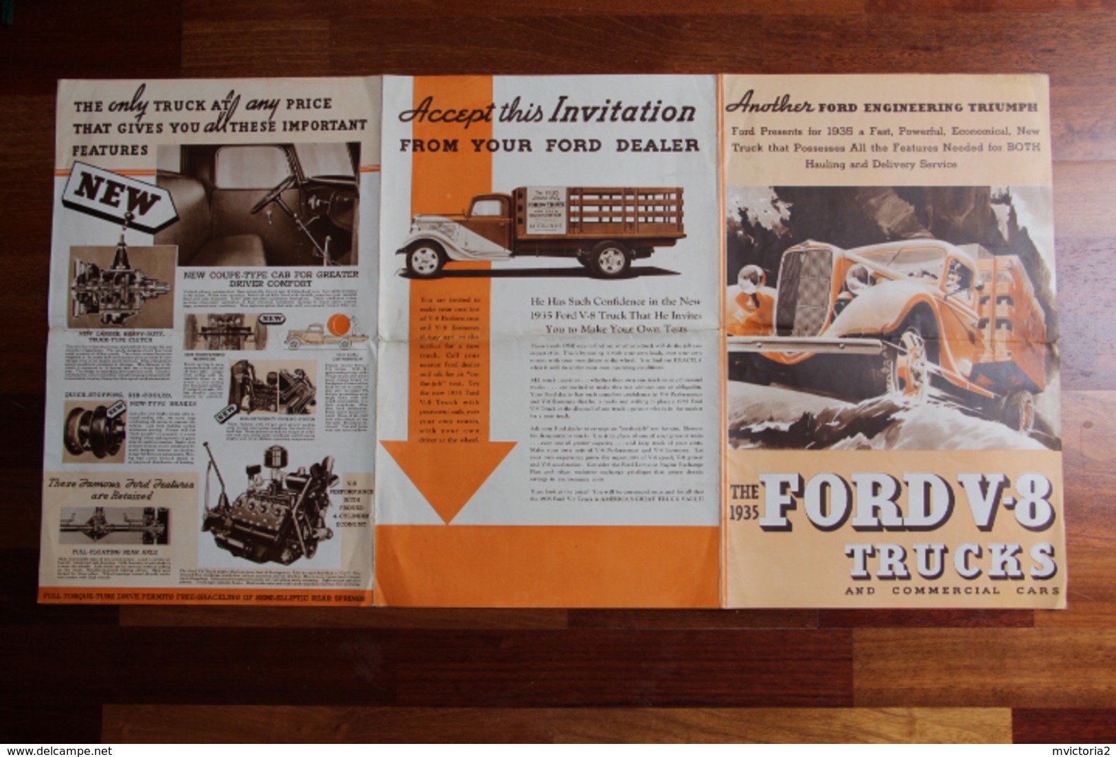 Dépliant Publicitaire FORD, TRUCKS And Commercial Cars. - Publicités