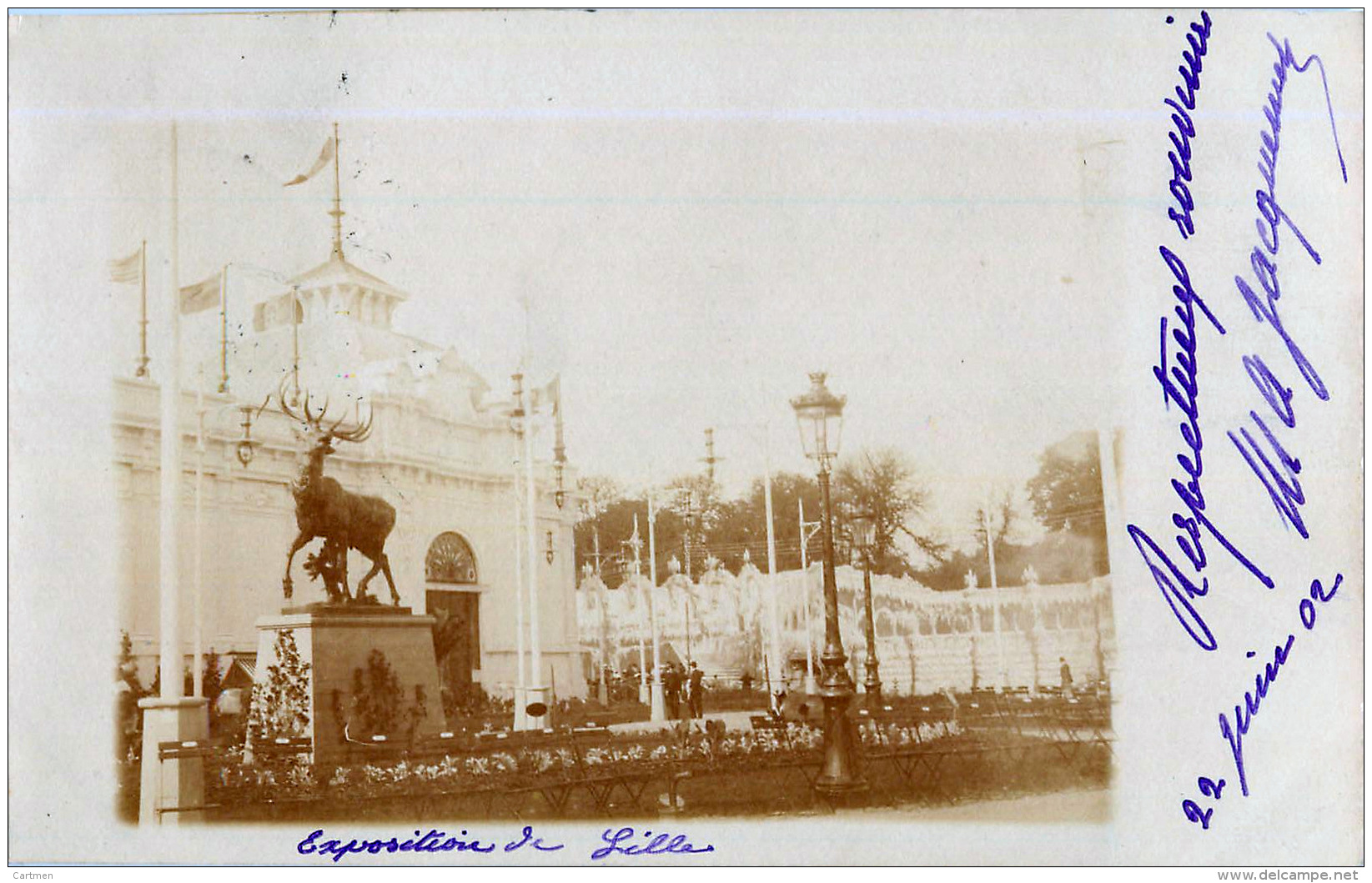 59  LILLE  FOIRE EXPOSITION DE LILLE CARTE PHOTO 1902  PAVILLONS - Lille