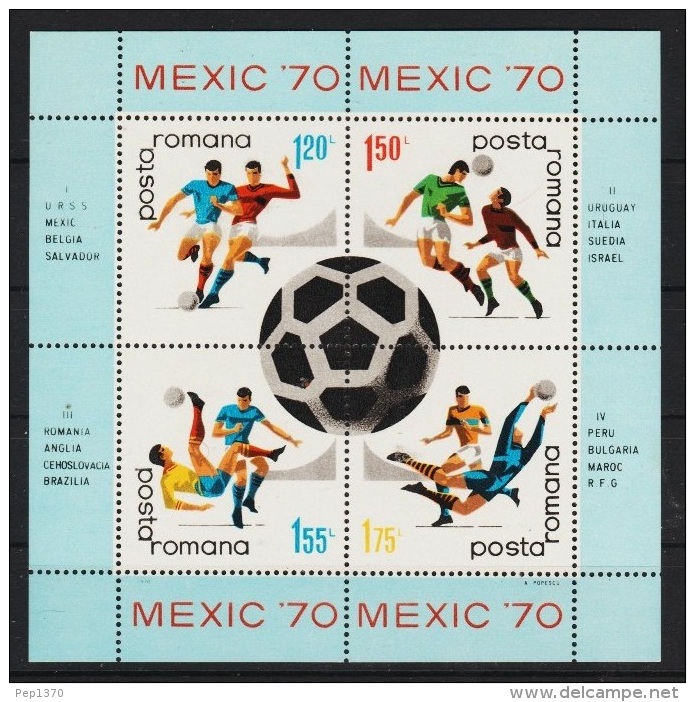 RUMANIA 1970 - CAMPEONATO DEL MUNDO DE FUTBOL MEXICO 70 - YVERT BLOCK Nº 76 - 1970 – Mexico