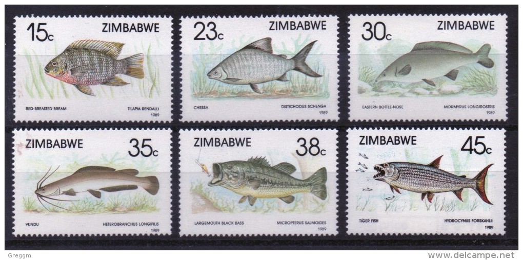 Zimbabwe Complete Set Of Stamps Issued To Celebrate Fish. - Zimbabwe (1980-...)