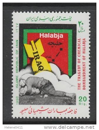 TIMBRE NEUF D´IRAN - HOMMAGE AUX VICTIMES DU BOMBARDEMENT D´HALABJA PAR LES ARMES CHIMIQUES IRAKIENNES N° Y&T 2058 - Autres & Non Classés