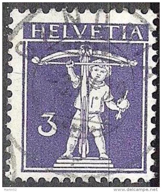 Fils De Tell-Knabe 1909: Zu 118 Mi 112 I Yv 129 Mit Zentrum-o GANDRIA 3.IV.10 (Zumstein CHF 20.00) - Usati