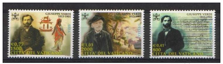 Vaticano 2001  Giuseppe Verdi  La Serie Cpl.3 Valori Nuovi** - Neufs