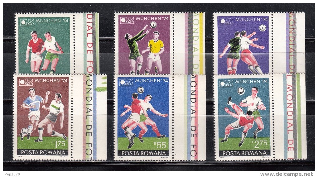 RUMANIA 1974 - CAMPEONATO DEL MUNDO DE FUTBOL MUNICH 74 - YVERT Nº 2846-2851 - 1974 – Alemania Occidental