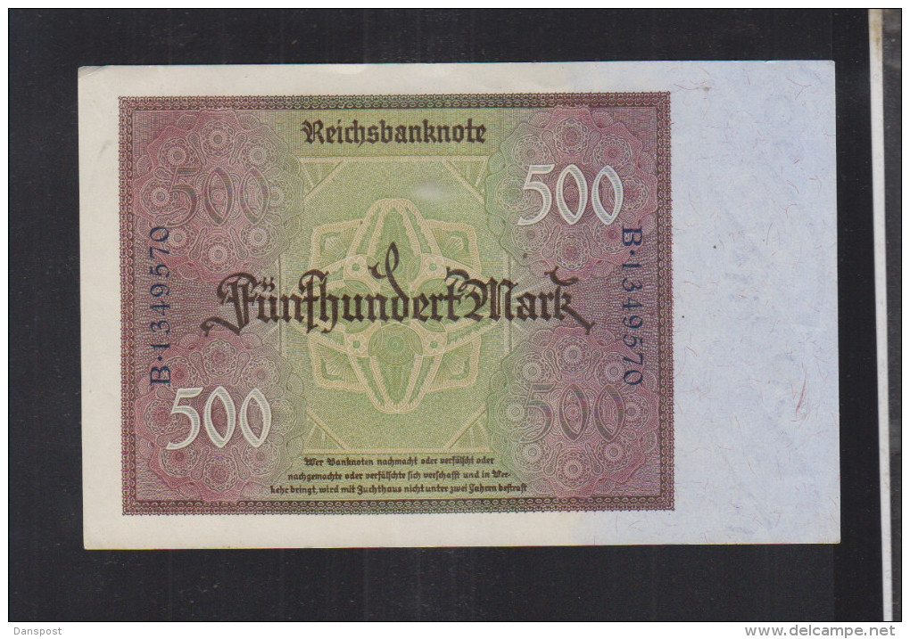 Dt. Reich 500 Mark 1922 - 500 Mark