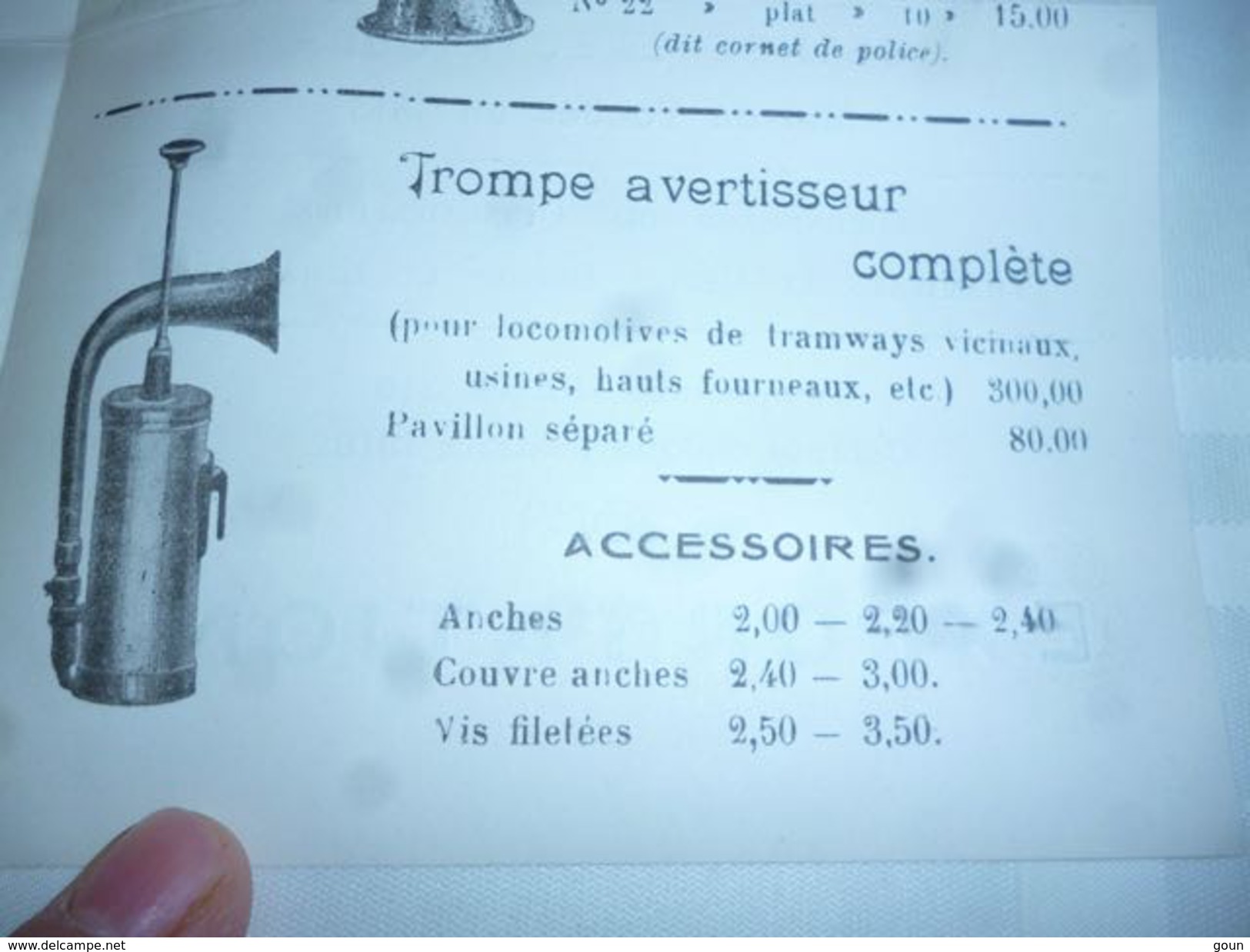 Pub La Ferronerie Bouillon Cornets Chasse Trompe Pour Autos Motos Cycles Train Tram Tramway Vicinaux Van Engelen Lierre - Autres & Non Classés