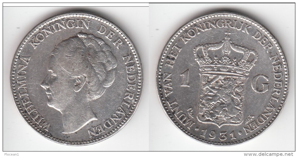 **** PAYS-BAS - NETHERLANDS - 1 GULDEN 1931 - ARGENT - SILVER **** EN ACHAT IMMEDIAT !!! - 1 Florín Holandés (Gulden)