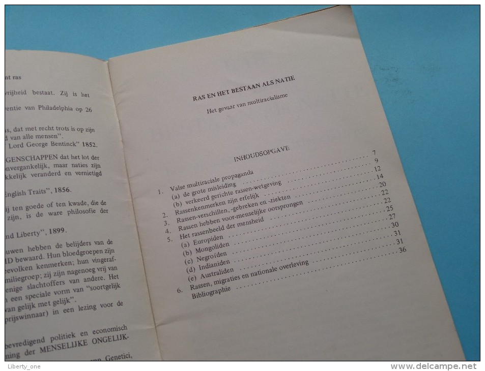 RAS En Het BESTAAN Als NATIE Het Gevaar Van Multiracialisme Door H.B. Isherwood (1972 Uit Het Engels Vertaald In 1976 ! - Autres & Non Classés