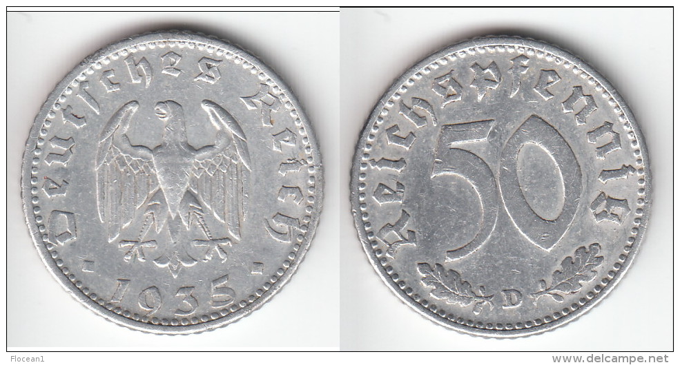 **** ALLEMAGNE - GERMANY - 50 REICHSPFENNIG 1935 D - 3ème REICH - THIRD REICH **** EN ACHAT IMMEDIAT - 50 Reichspfennig