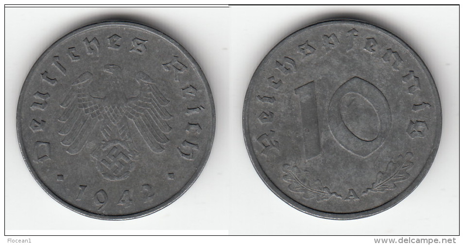 **** ALLEMAGNE - GERMANY - 10 REICHSPFENNIG 1942 A - 3ème REICH - THIRD REICH - ZINC **** EN ACHAT IMMEDIAT - 10 Reichspfennig