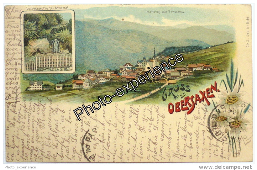 CPA AK Gruss Fantaisie Village Dorf 1900 OBERSAXEN 7134 Grisons Suisse Schweiz - Obersaxen