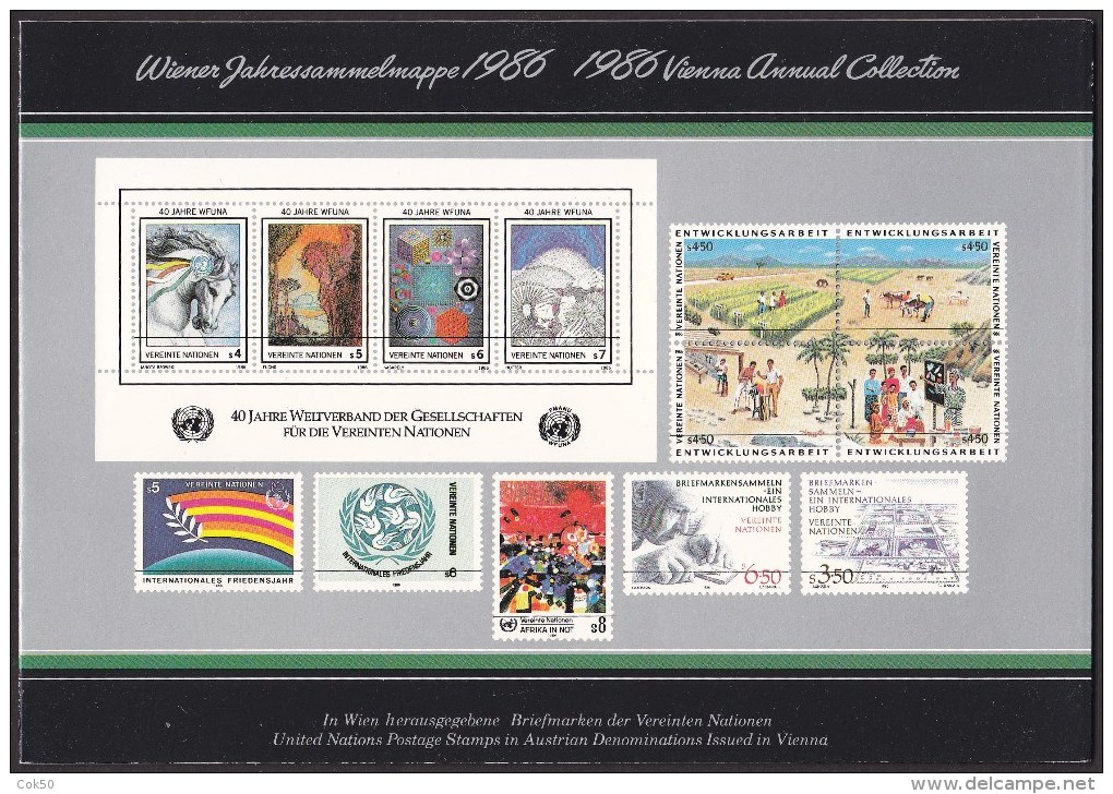UN - United Nations Vienna 1986 Cancelled Souvenir Folder - Year Pack - Autres & Non Classés