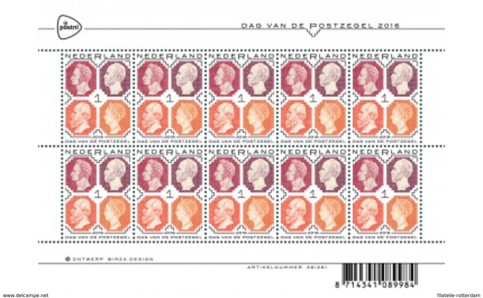 Nederland / The Netherlands - Postfris / MNH - Sheet Dag Van De Postzegel 2016 - Unused Stamps