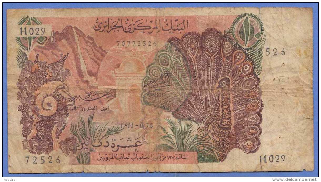 DIX DINARS 1970? Banknote Aus Algerien In Stark Gebrauchten Zustand - Algerien