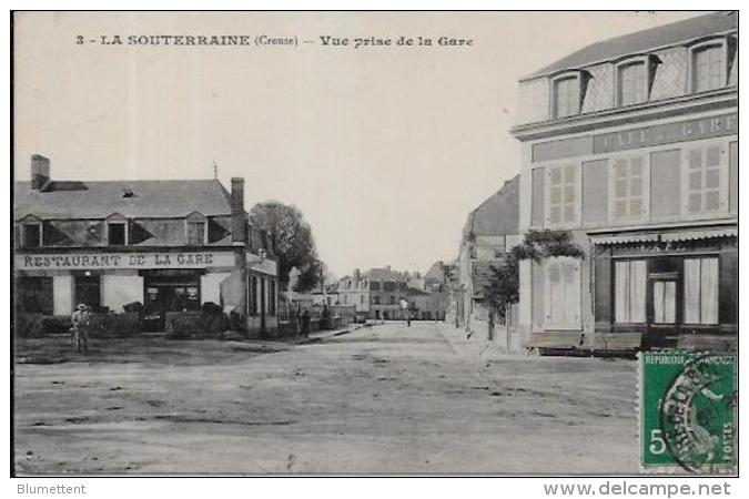 CPA Creuse Circulé La Souterraine Gare - La Souterraine