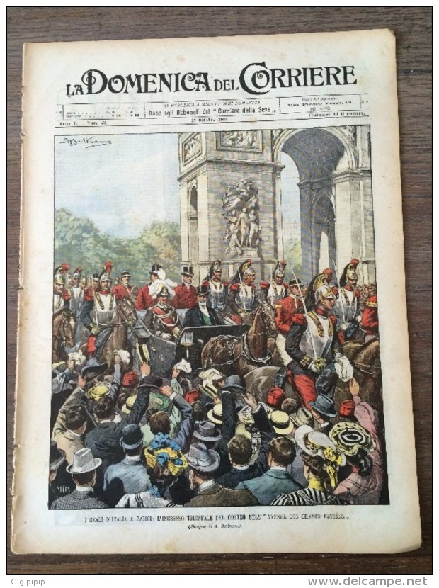 REVUE DOMENICA DEL CORRIERE ANNO 5 N° 43 25/10/1903 CHAMPS ELYSEES BAL POPULAIRE - Autres & Non Classés