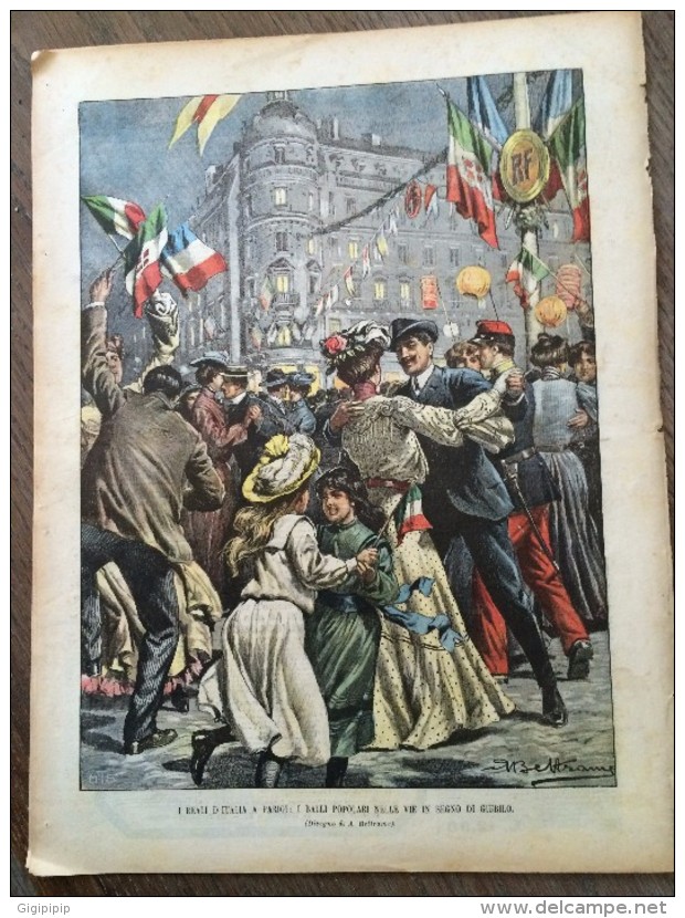 REVUE DOMENICA DEL CORRIERE ANNO 5 N° 43 25/10/1903 CHAMPS ELYSEES BAL POPULAIRE - Autres & Non Classés