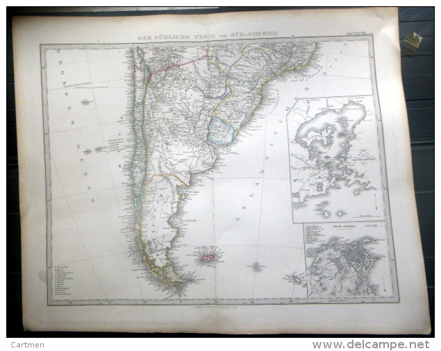 AMERIQUE DU SUD ARGENTINE SOUTH AMERICA ARGENTINA    CARTE GEOGRAPHIQUE ATLAS MAP  1871   TRES DETAILLEE  40 X 33 Cm - Geographical Maps