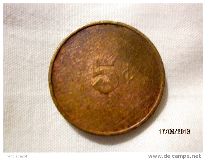 Ethiopia Token 5 Cents American Club (rare) - Other & Unclassified