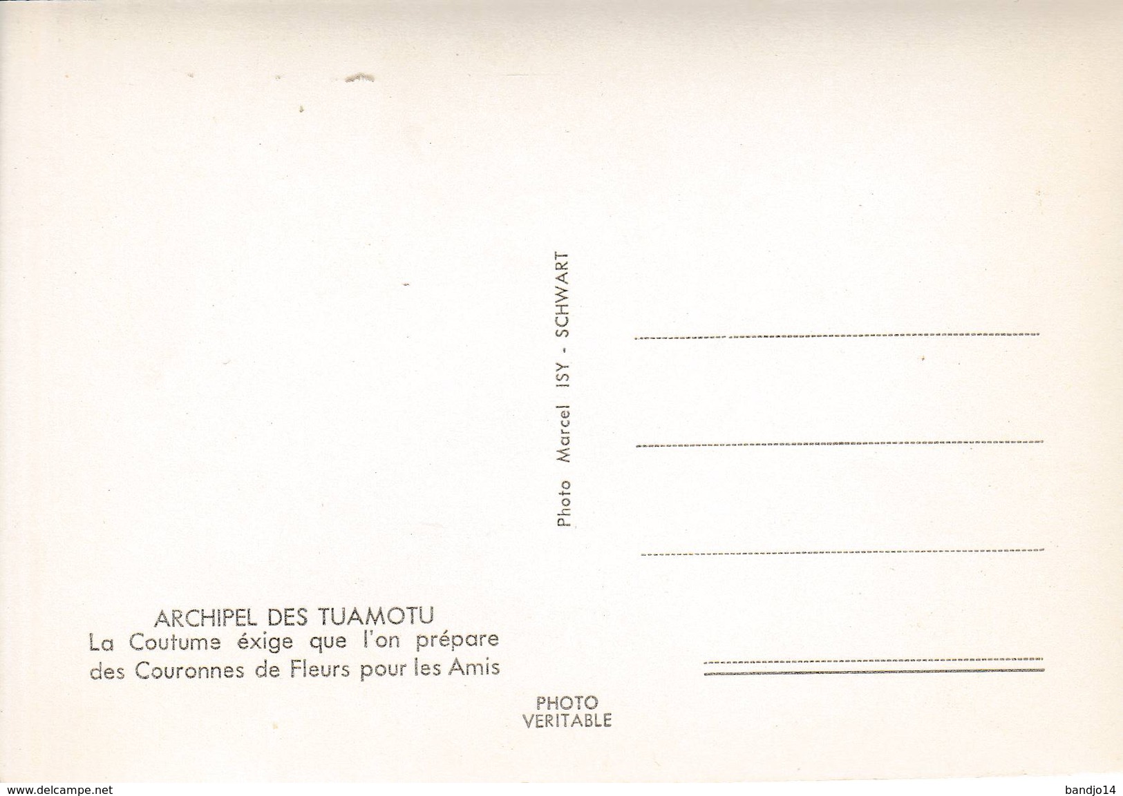 Archipel Des Tuamotu  - Preparation Des Couronnes - Scan Recto-verso - Polynésie Française