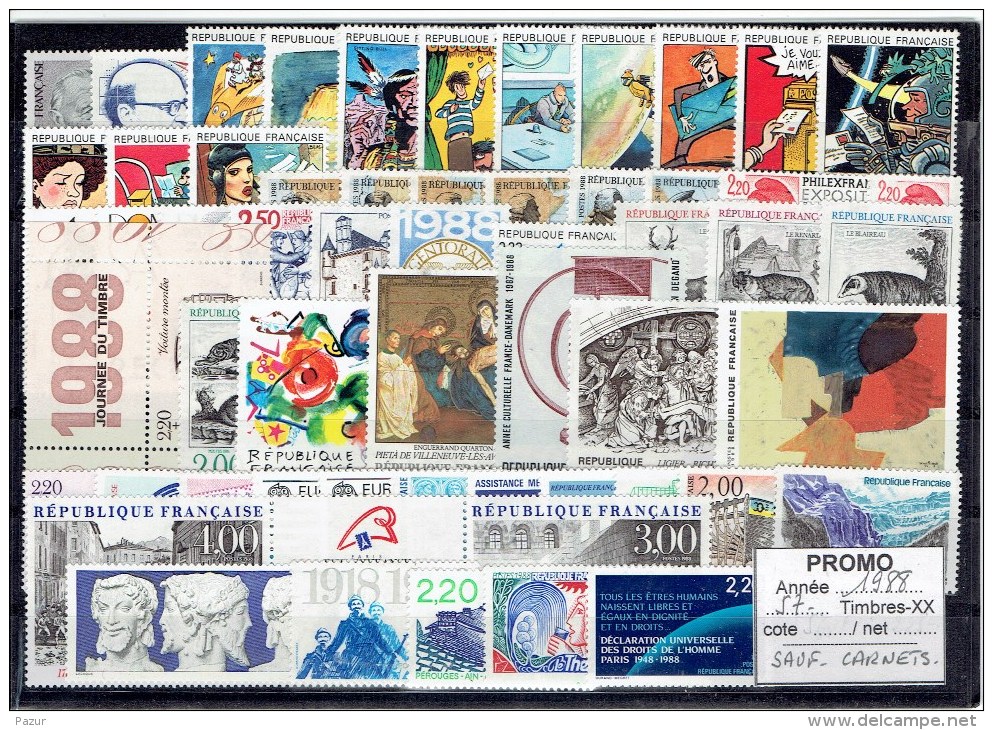 FRANCE ANNEE COMPLETE 1988 - 57 TP - XX - 1980-1989