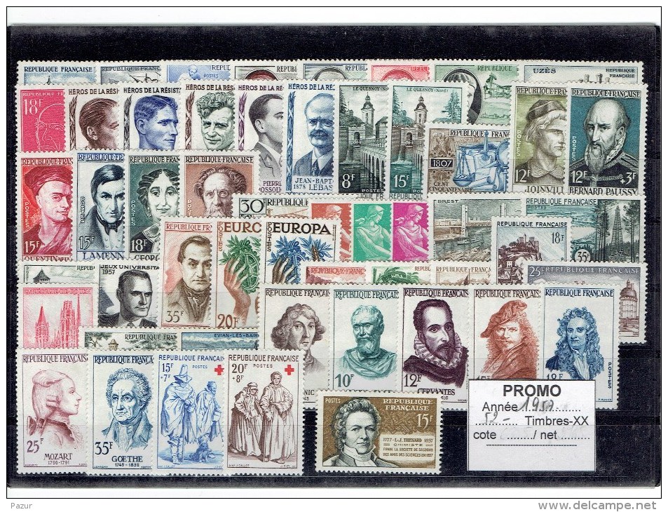 FRANCE ANNEE COMPLETE 1957 - 52 TP - XX - 1950-1959